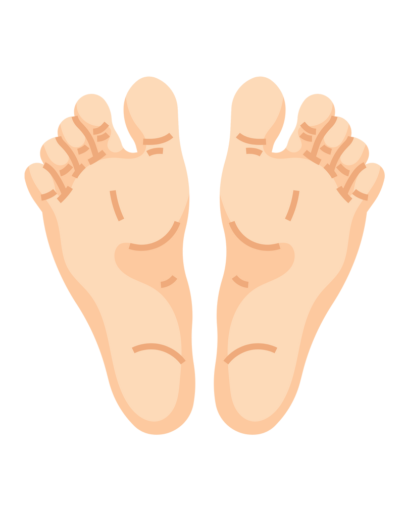 Illustration of the soles of two feet